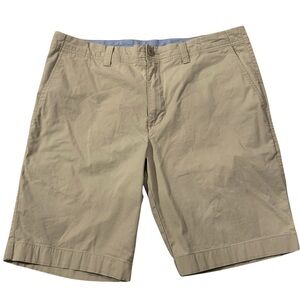 Rowm Men's Flat‎ Front Chino Shorts Size 38 Khaki 10” Seam